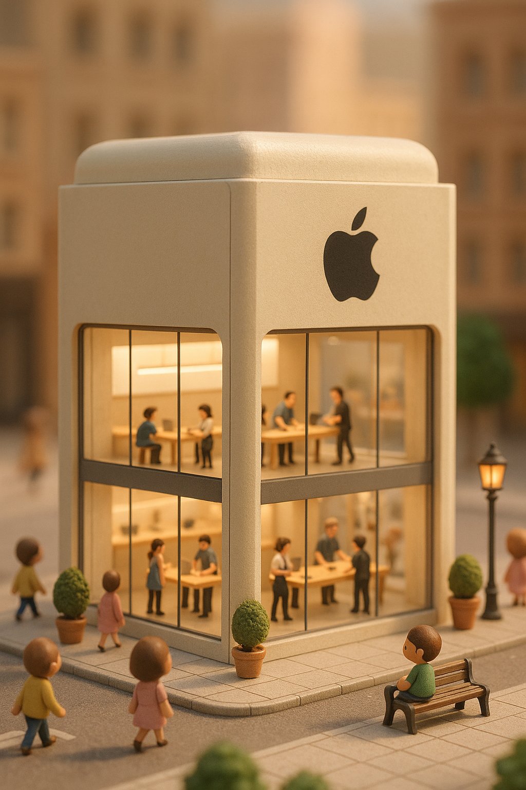A whimsical miniature Apple Store